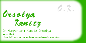 orsolya kanitz business card